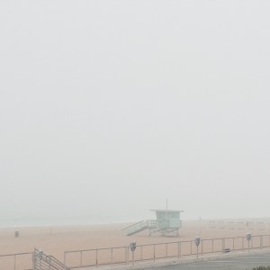 Winter at the beach - a warm fog
